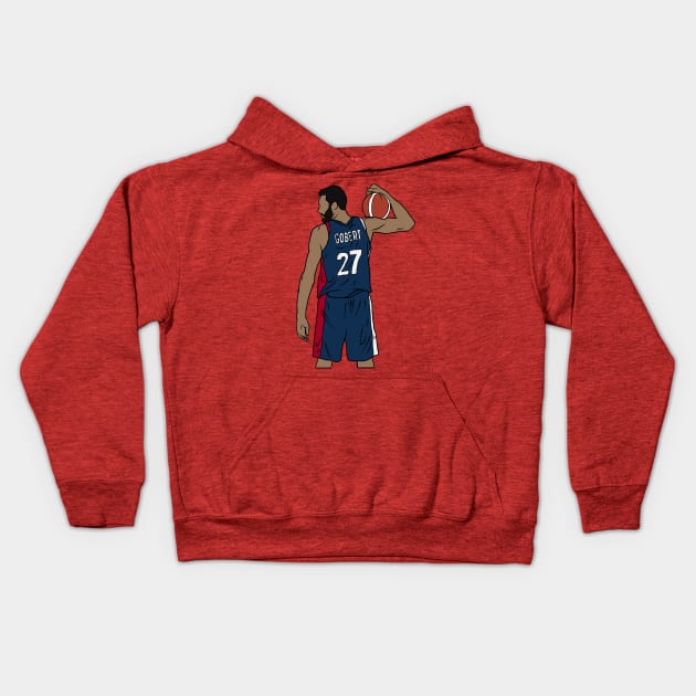 Rudy Gobert France Kids Hoodie by rattraptees